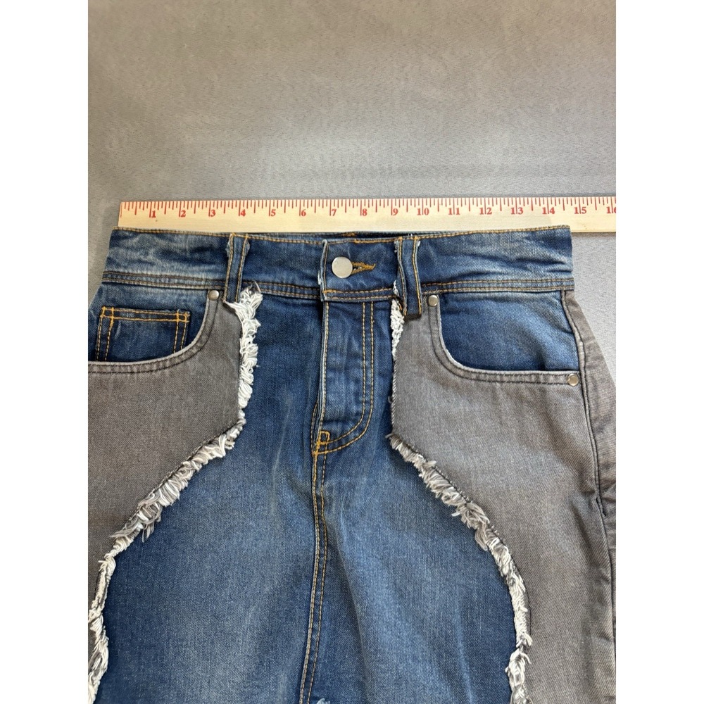 Understated Leather Womens Daisy Two Tone Denim Mini Skirt Sz S Western Texas - Picture 5 of 11